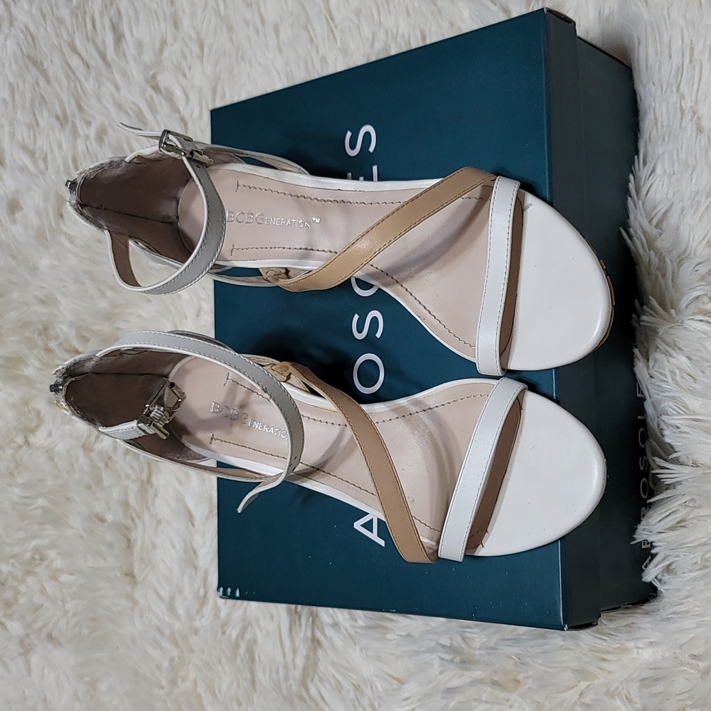 BCBGeneration white strappy sandal